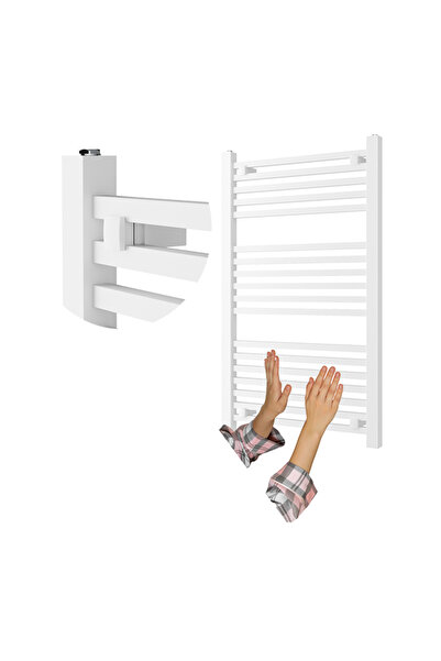 Granitan Radiator baie Bergen, scara, 100x60 cm, 530W, Alb