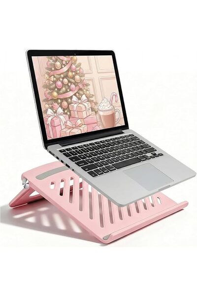 GENERAL Adjustable Foldable Laptop Stand For Desk, Ventilated Cute Pink Purpl...