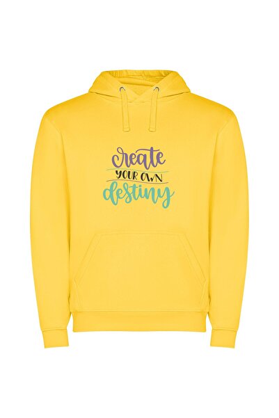 iLovePrints Crafting Fate's Artistry Φούτερ με κουκούλα σε χρώμα Κίτρινο