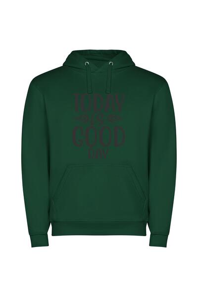 iLovePrints Good Day Graphic Bliss Φούτερ με κουκούλα σε χρώμα Πράσινο