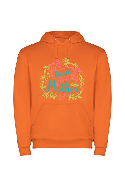 iLovePrints Mama's Endless Love Φούτερ με κουκούλα σε χρώμα Πορτοκαλί