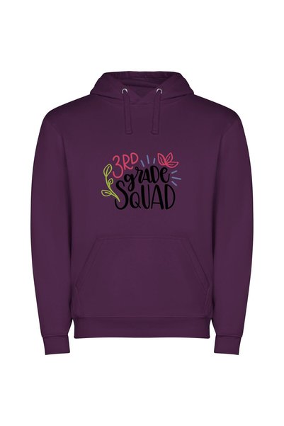 iLovePrints Whimsical 3rd Grade Squad Φούτερ με κουκούλα σε χρώμα Μωβ
