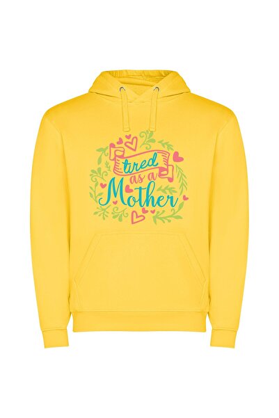 iLovePrints Mama's Endless Love Φούτερ με κουκούλα σε χρώμα Κίτρινο