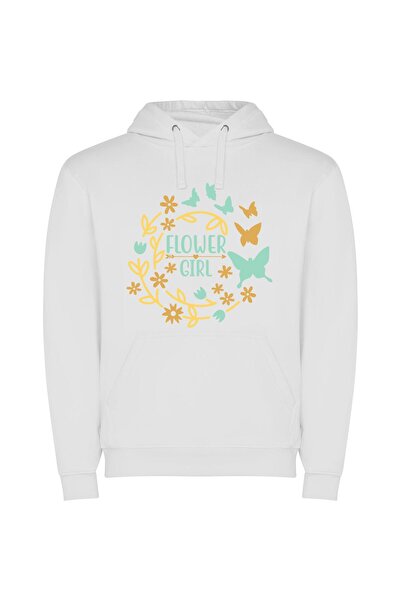 iLovePrints Butterfly Bloom Magic Φούτερ με κουκούλα σε χρώμα Λευκό