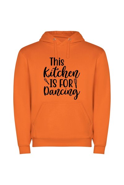 iLovePrints Dancing in the Kitchen Φούτερ με κουκούλα σε χρώμα Πορτοκαλί