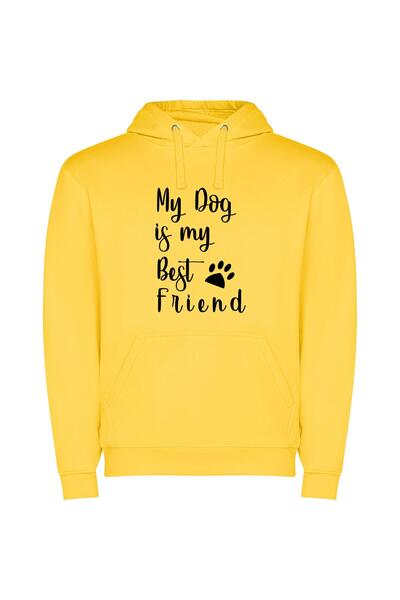 iLovePrints Paw-fect Best Friends Φούτερ με κουκούλα σε χρώμα Κίτρινο