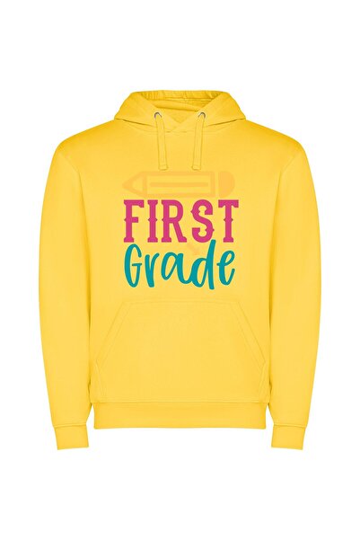 iLovePrints First Grade Excellence Φούτερ με κουκούλα σε χρώμα Κίτρινο