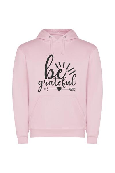 iLovePrints Grateful Love: High-Res Beauty Φούτερ με κουκούλα σε χρώμα Ροζ