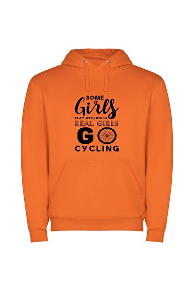iLovePrints Girls on Wheels Φούτερ με κουκούλα σε χρώμα Πορτοκαλί