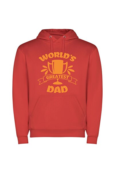 iLovePrints Dad's Supreme Logo Φούτερ με κουκούλα σε χρώμα Κόκκινο