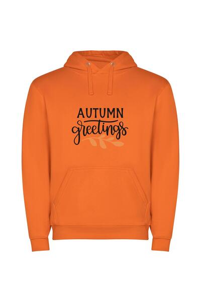iLovePrints Autumnal Elegance Collection Φούτερ με κουκούλα σε χρώμα Πορτοκαλί