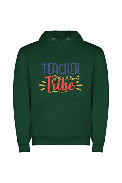 iLovePrints YumTribes: Old School Teacher Φούτερ με κουκούλα σε χρώμα Πράσινο