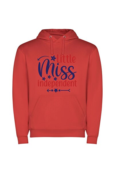 iLovePrints Little Miss Indepence Spark Φούτερ με κουκούλα σε χρώμα Κόκκινο