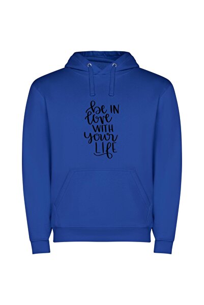 iLovePrints Adore Life's Beautiful Lines Φούτερ με κουκούλα σε χρώμα Μπλε