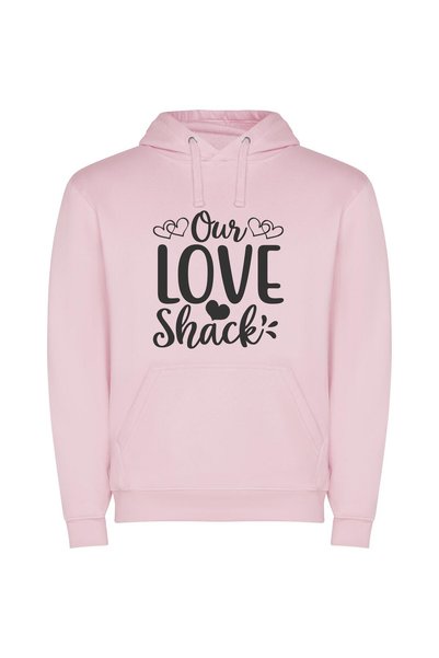 iLovePrints Vintage Love Shack Delights Φούτερ με κουκούλα σε χρώμα Ροζ