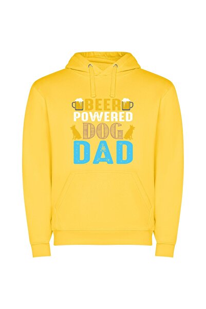 iLovePrints Daddy's Best Fur Friend Φούτερ με κουκούλα σε χρώμα Κίτρινο
