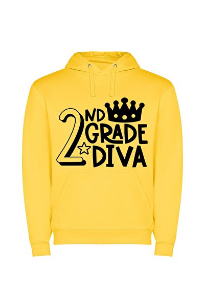 iLovePrints Grade 2B: Timeless Elegance Φούτερ με κουκούλα σε χρώμα Κίτρινο