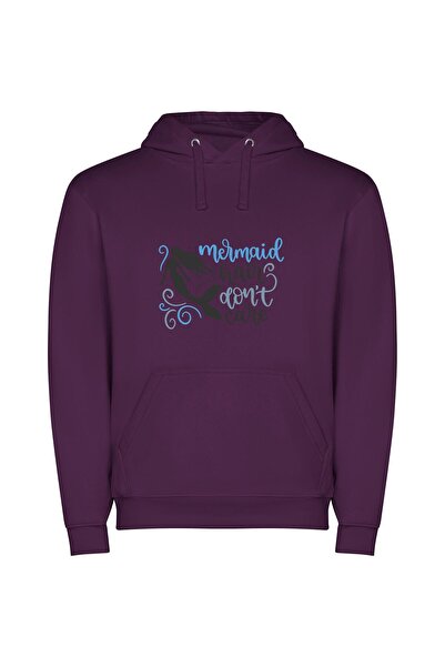 iLovePrints Siren Style Slogan Collection Φούτερ με κουκούλα σε χρώμα Μωβ