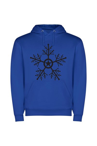 iLovePrints Winter's Monochromatic Majesty Φούτερ με κουκούλα σε χρώμα Μπλε
