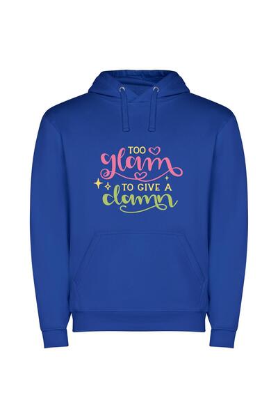 iLovePrints Glowy Glam Hand Drawn Φούτερ με κουκούλα σε χρώμα Μπλε