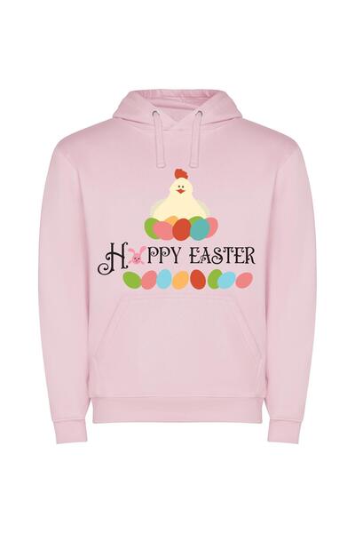 iLovePrints Eggcellent Easter Extravaganza! Φούτερ με κουκούλα σε χρώμα Ροζ