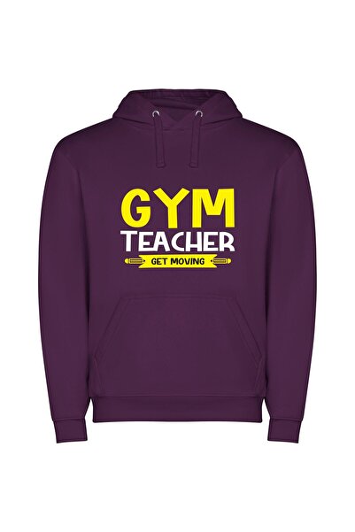 iLovePrints Vibrant Fitness Dynamo Φούτερ με κουκούλα σε χρώμα Μωβ