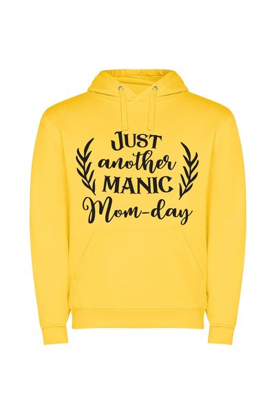 iLovePrints Manic Mom's Chaotic Chorus Φούτερ με κουκούλα σε χρώμα Κίτρινο