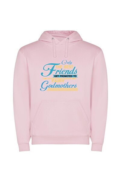 iLovePrints Divine Friendships Ascend: A Quote Φούτερ με κουκούλα σε χρώμα Ροζ