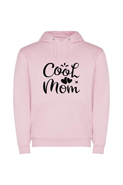iLovePrints Mood-Boosting Cool Mom Φούτερ με κουκούλα σε χρώμα Ροζ