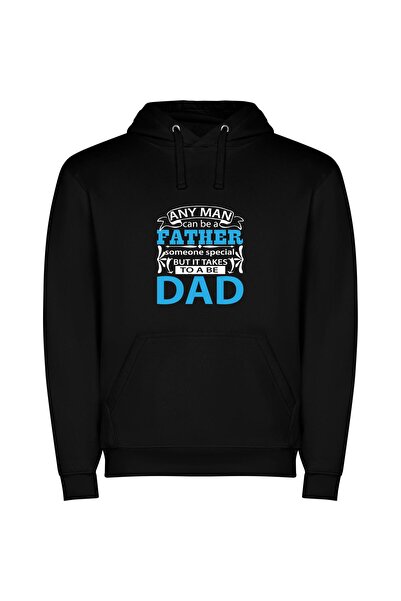 iLovePrints Super Dad Φούτερ με κουκούλα σε χρώμα Μαύρο