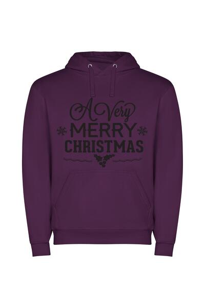 iLovePrints Holly Snowfall Elegance Φούτερ με κουκούλα σε χρώμα Μωβ