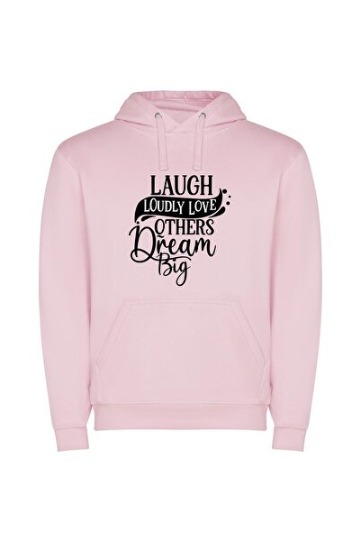 iLovePrints Joyful Laughter Escapade Φούτερ με κουκούλα σε χρώμα Ροζ