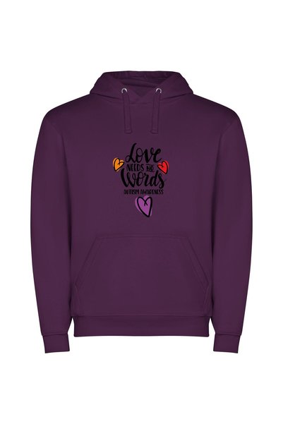 iLovePrints Silent Love: Awareness Φούτερ με κουκούλα σε χρώμα Μωβ