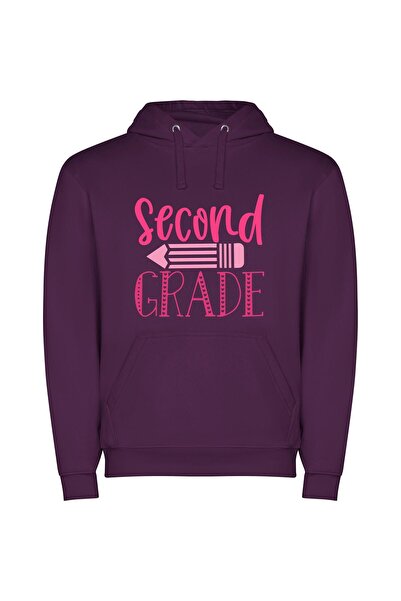 iLovePrints Grade-A Pink Signage Φούτερ με κουκούλα σε χρώμα Μωβ