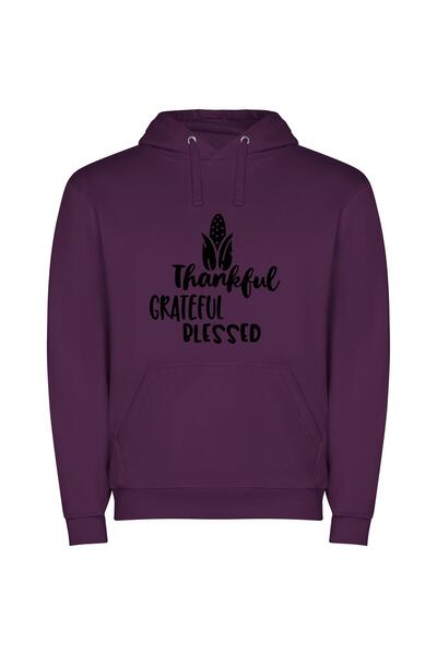 iLovePrints Grateful Blessings: Hand-Drawn Elegance Φούτερ με κουκούλα σε χρώ...