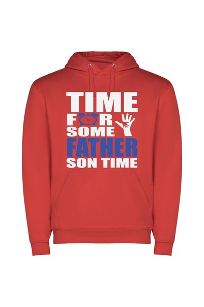 iLovePrints Time for Dad's Love Φούτερ με κουκούλα σε χρώμα Κόκκινο