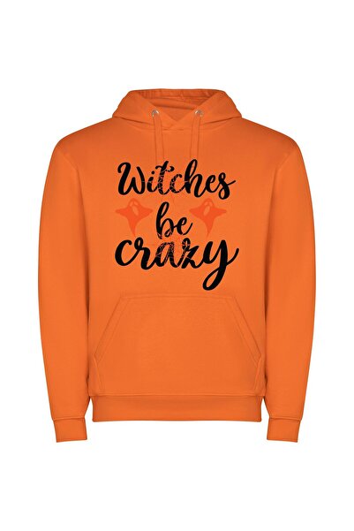 iLovePrints Wicked Whimsy: Haunting Hues Φούτερ με κουκούλα σε χρώμα Πορτοκαλί