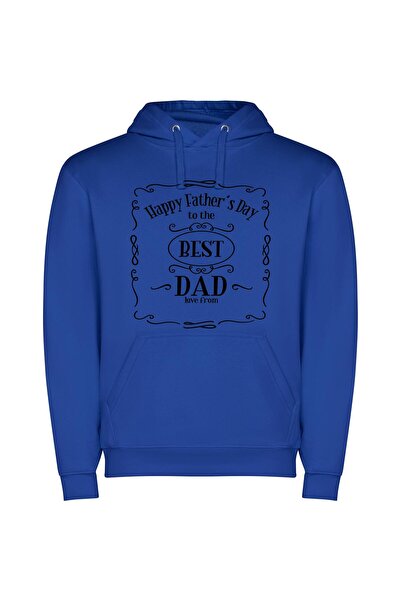 iLovePrints Dads Reign Supreme, Ever! Φούτερ με κουκούλα σε χρώμα Μπλε
