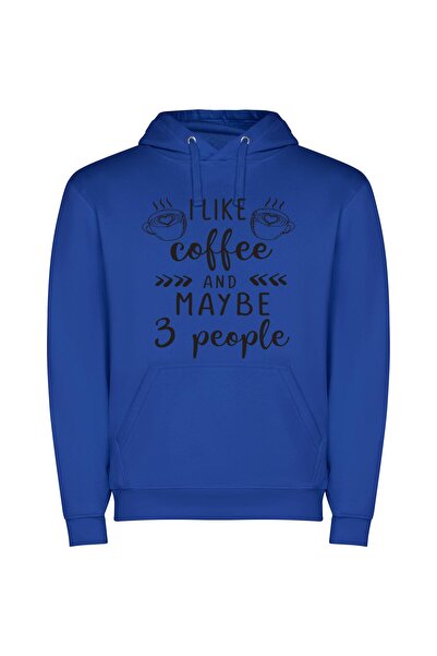 iLovePrints Coffee Obsessed: Brewing Life Φούτερ με κουκούλα σε χρώμα Μπλε