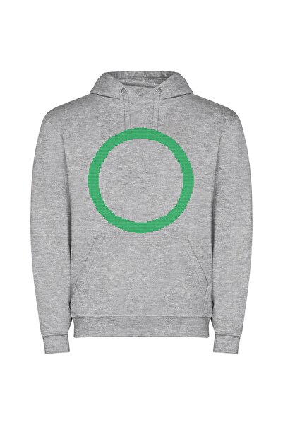 iLovePrints Circular Elegance: The Ouroboros Φούτερ με κουκούλα σε χρώμα Γκρι