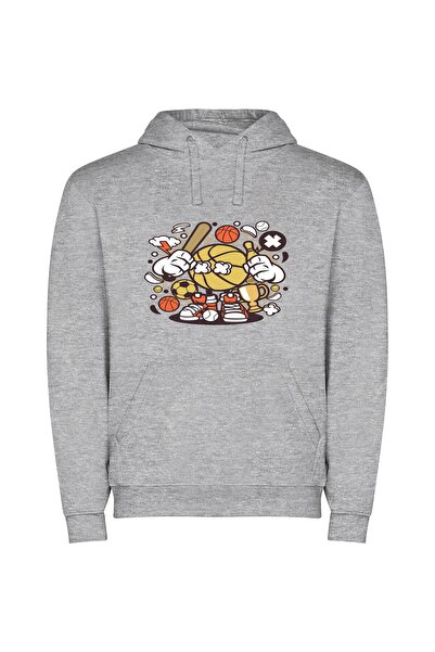 iLovePrints Sporty Mascot Swing Φούτερ με κουκούλα σε χρώμα Γκρι