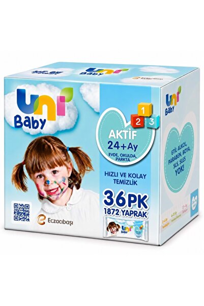 Uni Baby Wet Towel Wipes 52 Sheets Active Set of 36 (9Pk*4) 1872 Sheets