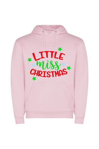 iLovePrints Merry Miss Christmas Delights Φούτερ με κουκούλα σε χρώμα Ροζ