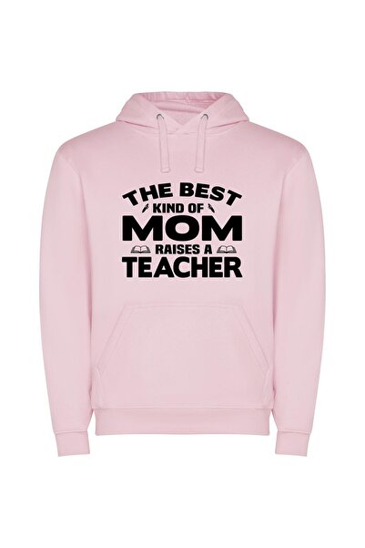 iLovePrints Mom, the Master Educator Φούτερ με κουκούλα σε χρώμα Ροζ