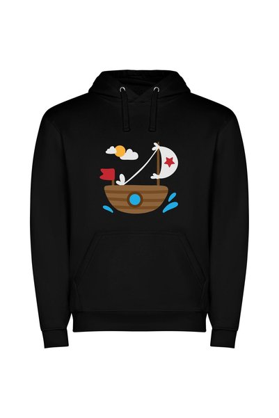 iLovePrints Nautical Flag Serenity Φούτερ με κουκούλα σε χρώμα Μαύρο
