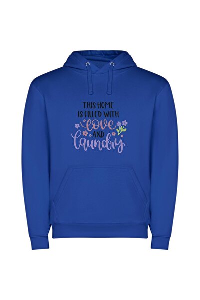 iLovePrints Loving Domestic Abode Φούτερ με κουκούλα σε χρώμα Μπλε