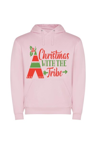 iLovePrints Tribe's Sole Christmas Gathering Φούτερ με κουκούλα σε χρώμα Ροζ