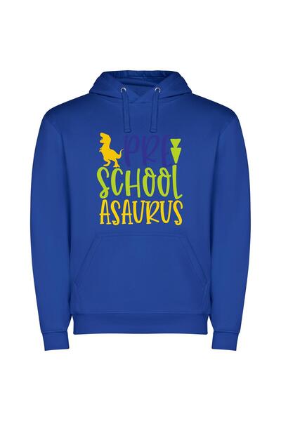 iLovePrints Prehistoric Pre-School Logo Φούτερ με κουκούλα σε χρώμα Μπλε
