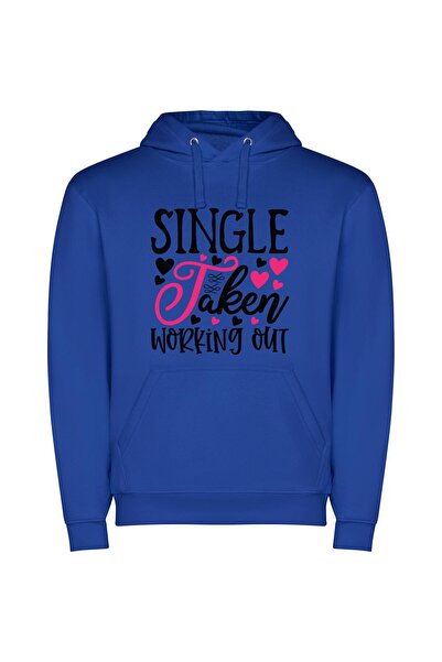 iLovePrints Single Fitness Line Formation Φούτερ με κουκούλα σε χρώμα Μπλε