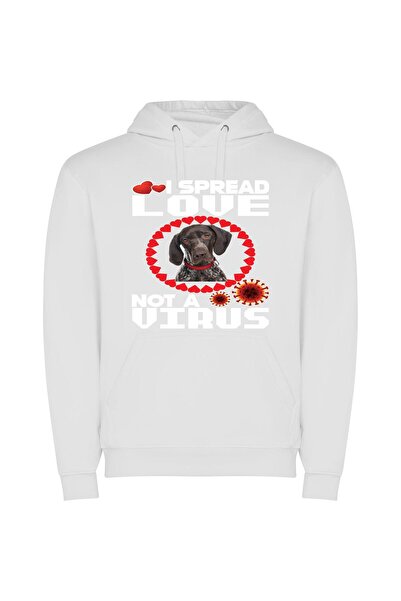 iLovePrints Heartbound Howard's Corona Canine Φούτερ με κουκούλα σε χρώμα Λευκό